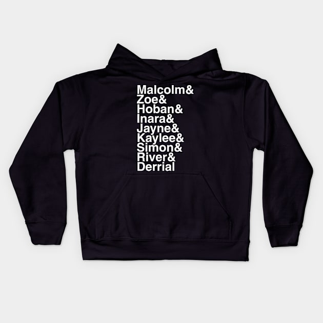 Firefly Helvetica List Kids Hoodie by DennisMcCarson